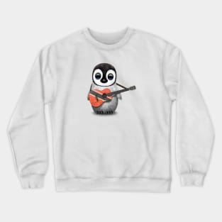 Baby Penguin Playing Trinidadian Flag Guitar Crewneck Sweatshirt